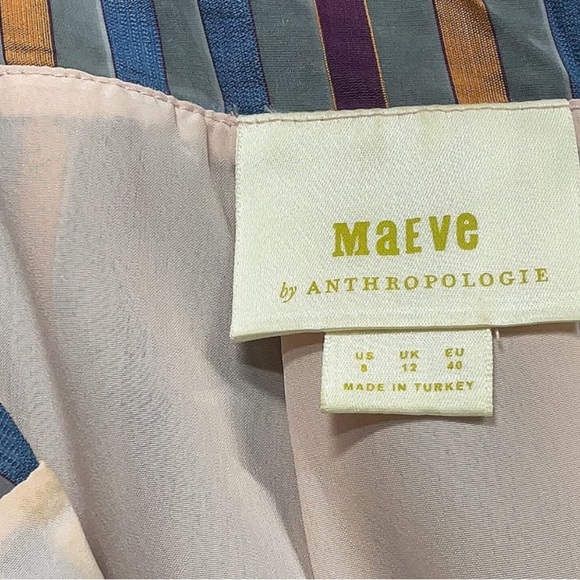 Maeve by Anthropologie Striped Elisabetta Sleeveless Top with Ruffles. Size 8. - Picture 9 of 11